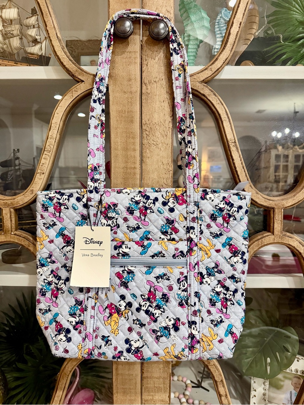 Disney x Vera Bradley Small Vera Tote Bag in “Mickey Mouse Family Fun” NWT